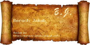Bersch Jakab névjegykártya